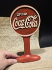 9.5" Vintage Style Coca Cola Cast Iron Doorstop Lollipop Sign Base Advertising