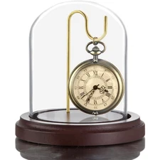 PH&D  PandaHall 3 x 4 inch Pocket Watch Display Case Glass Dome Clear