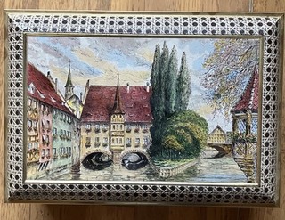 Blechdose Schuhmann Lebkuchendose 39x27x16 cm Vintage Nürnberg