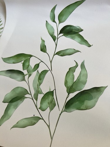 Set of 4 Botanical Illustration Prints Fine Art Canvas Paper Green Leaves Plant - Picture 6 of 10