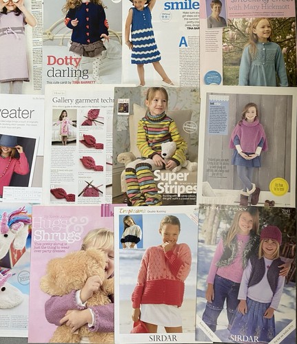 Bundle 20 x Knitting Patterns Girls Clothing Cardigans Tops Dresses Mittens #1 - Picture 5 of 5