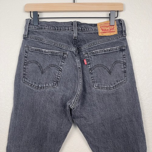 Levi's Damen 26 grau 501 Skinny Denim Jeans grau Knopfleiste ausgefranster Saum klassisch - Bild 10 von 16