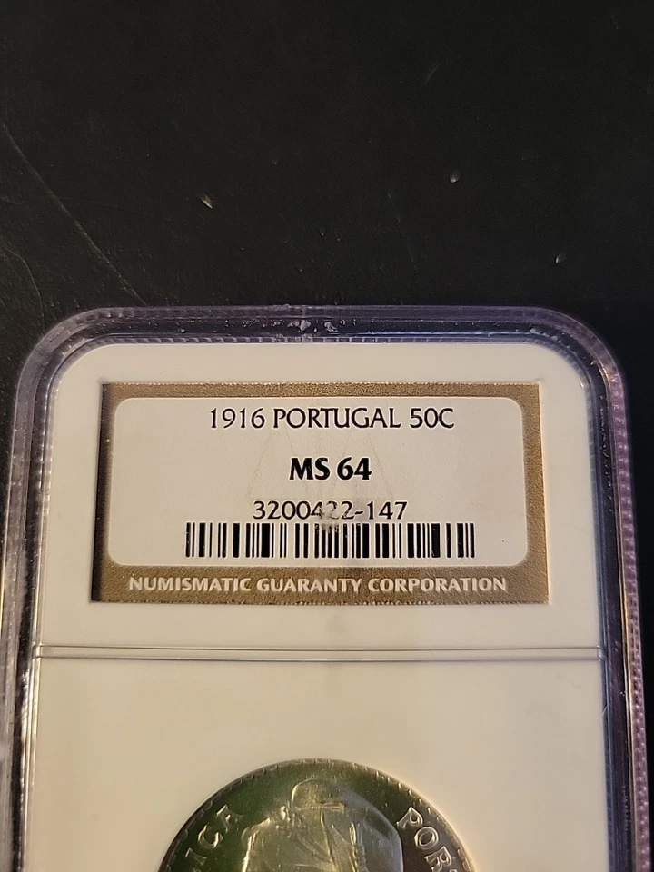 PORTUGAL 1916 - 50c Centavos - NGC MS64 Silver Lot#116 - Image 3 of 4