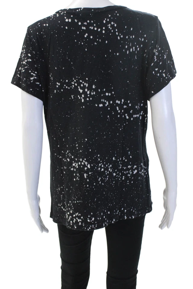 Camiseta Jersey LNA Mujer Negra Cuello en V Manga Corta Algodón Talla M Foto 3 de 4