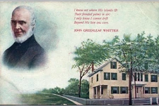 Haverhill MA - John Whittier Birthplace / Poem Postcard