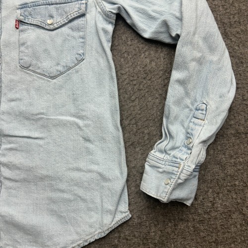 Levis Jeanshemd Damen klein hellblau Western Pearl Snap zwei Taschen Baumwolle - Bild 8 von 12