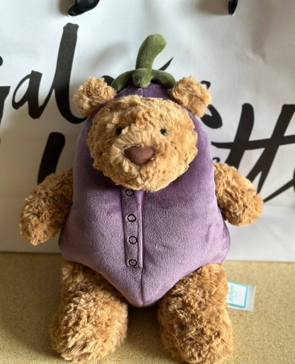 Jellycat 30cm Bartholomew Bear Aubergine Stuffed Plush Toy