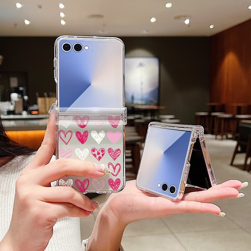 Cute Heart Shockproof Hard Case For Samsung Galaxy Z Flip7 Flip6 Flip5 4 3 Cover - Picture 8 of 17