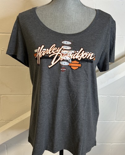 Harley-Davidson Grey Scripted Tee Big Moose Portland ME T-Shirt Damen L NEU - Bild 1 von 7