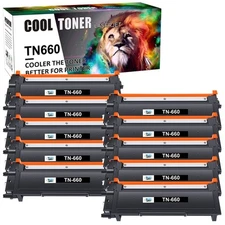 10PK TN660 Toner Cartridge for Brother TN630 MFC-L2700DW MFC-L2740DW DCP-L2540DW