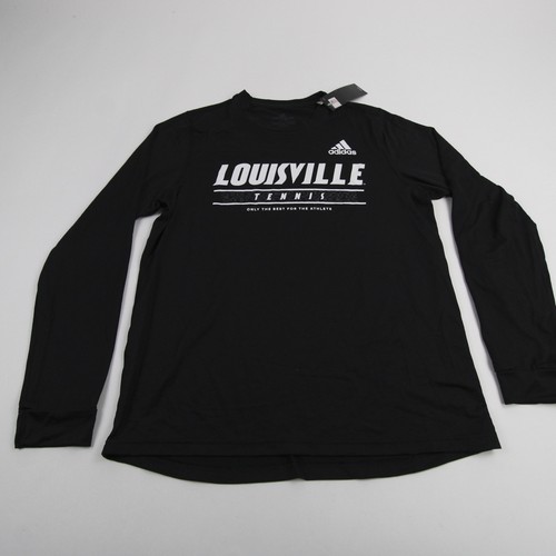 Louisville Cardinals adidas Aeroready Long Sleeve Shirt Men's Black New - Picture 1 of 4