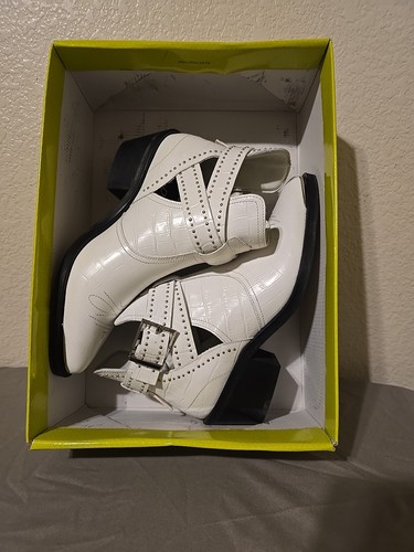 TED BAKER Celania White Croc Embossed Western Boots 👢!! Women's Size US 7M !! - Picture 1 of 14