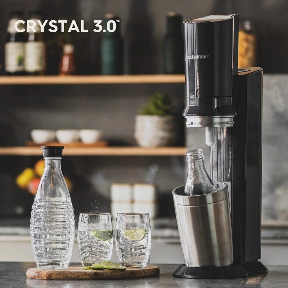 SodaStream Crystal 3.0 Trinkwassersprudler Kohlensäure mit 1 Glaskaraffe Schwarz - Bild 3 von 3