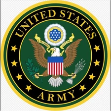 STICKER US Army  vinyl laminated glossy  green gold trump new patriotic USA