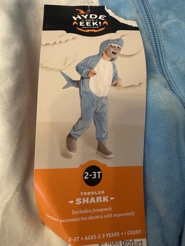 Neu Kleinkind Hai Halloween Kostüm Plüsch Kapuze Overall Größe 2T-3T babyblau - Bild 5 von 6
