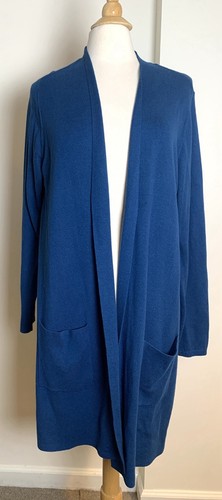 J. Jill Strickjacke Damen XL Tall türkis blau vorne offen Strick Baumwollmischung Pullover