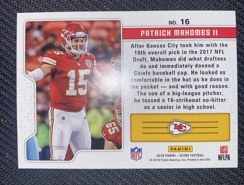 2018 Score Signal Callers #16 Patrick Mahomes II Chiefs - Bild 2 von 2