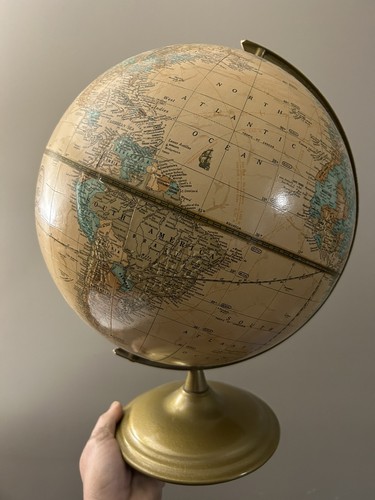 De colección 12" Carros Imperial Mundo Globo Sobre Latón Tono Metal Soporte con Rusia - Imagen 2 de 9