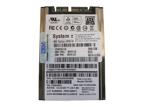 IBM 49Y6123 TX21B1 200GB SSD 1.8'' uSATA High-Speed Solid State Drive - Picture 2 of 3