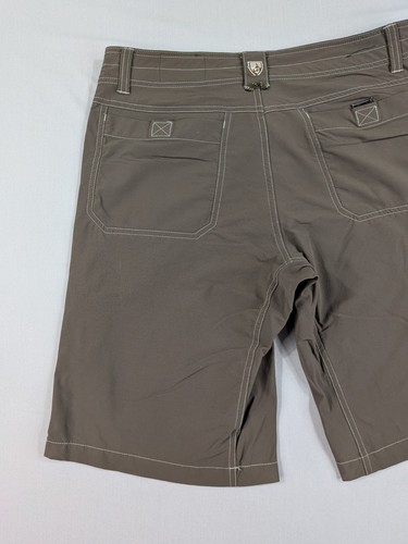 Kuhl Shorts Mens 34x12 Brown Taupe Cargo Zip Pockets Distressed - Imagen 7 de 15