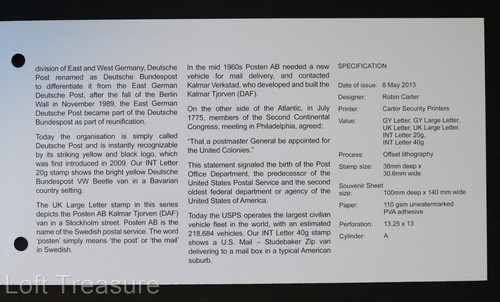 Guernsey Stamps: "Europa CEPT - The Postman's Van" MNH Presentation Pack 2013 - Picture 5 of 6