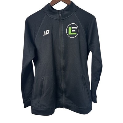 New Balance x Lacrosse Women Size Large Logo Black Jacket Sporty Activewear