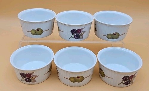 Royal Worcester Evesham Gold 3 1/4 Zoll Runde Auflaufförmchen Olivenbeeren 6 Stück - Bild 2 von 7