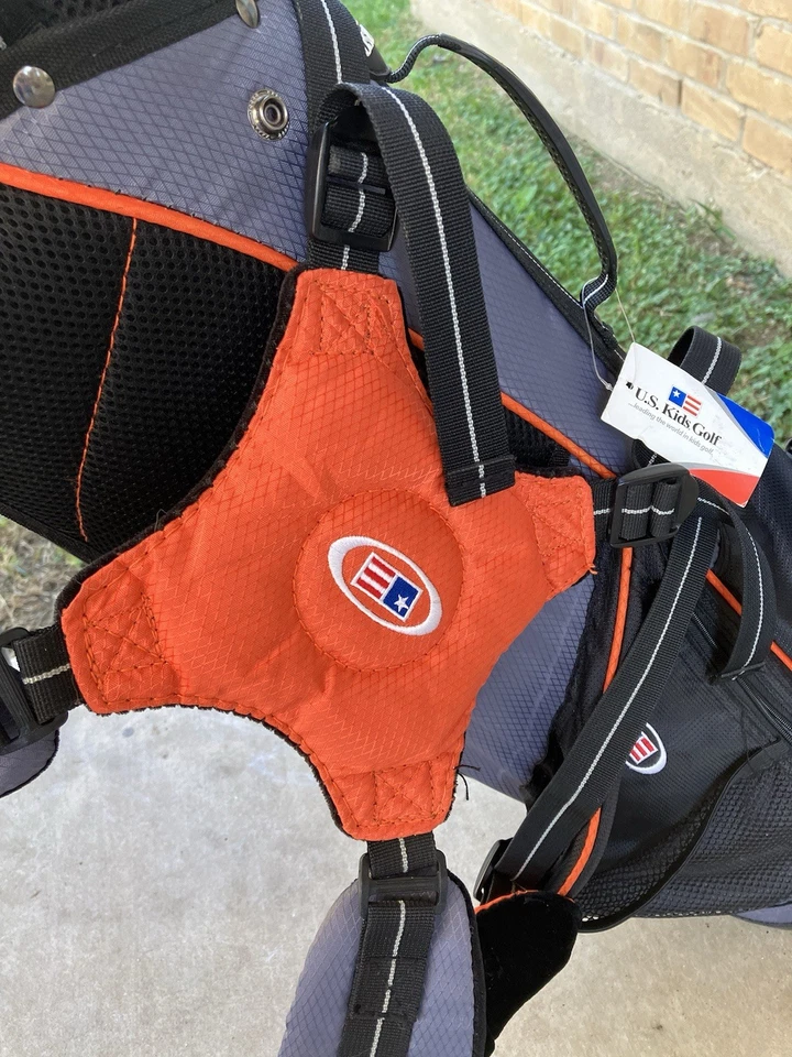 Bolsa de golf para niños EE. UU. soporte ultraligero llevar en negro gris y naranja nueva con etiquetas Foto 2 de 4