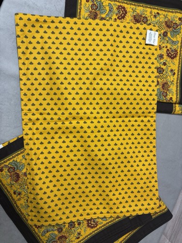 Zina Vasi Marseille Black/Yellow Print Napkins And Placements Set Of 6 Each EUC - Picture 5 of 9