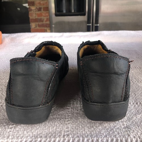 Clarks Unstructured Black Leather Slip On Shoes Size 10M Comfort Casual Zip - Picture 3 of 10