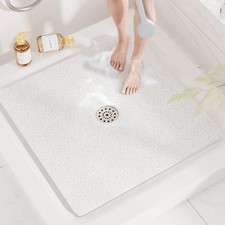HITSLAM Square Shower Mat, 32 x 32 Inch Non Slip Bath Mat for Tub, Soft PVC L...