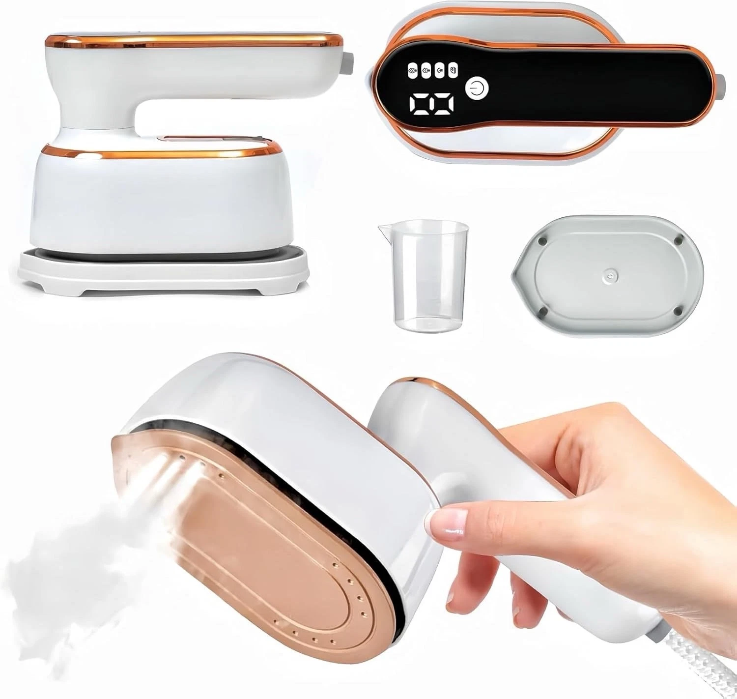 Travel Iron Steamer for Clothes, 1000W Foldable Handheld Garments Iron 4Mode