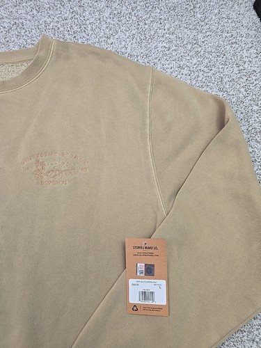 Iowa Hawkeyes Sweater Mens Large NWT Tan Sweatshirt Embroidered Spellout Logo - Picture 4 of 15