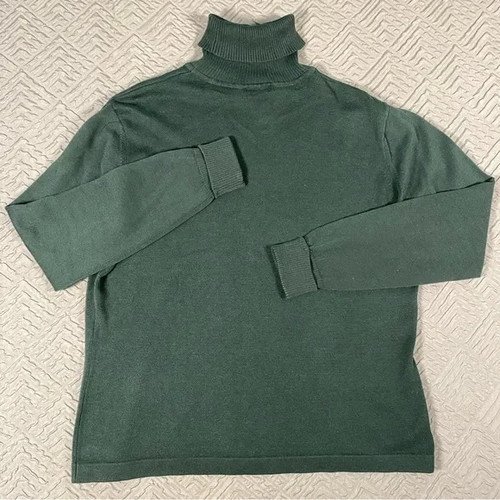 Talbots Dark Green Turtleneck Sweater Size M EUC - Picture 3 of 7