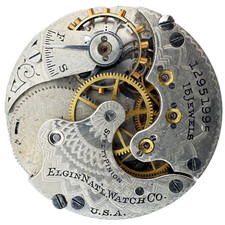 Antique 6s 1907 Elgin 15 Jewel Mechanical Hunter Pocket Watch Movement 295 USA