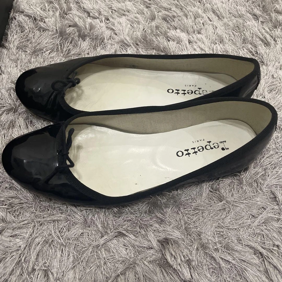 Raro Repetto Negro Charol Ballet Pisos Talla 38 Mujer Cinta Clásica Foto 2 de 4