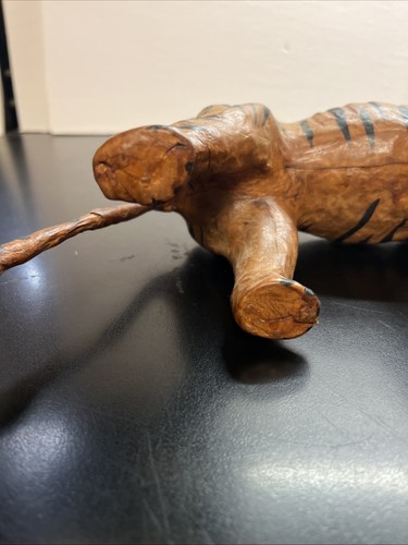 Vintage Tiger Statue Genuine Leather Wrapped Tiger 11” Made In India W27 - Bild 7 von 10