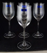 4 Waterford Marquis White Wine Vintage (?) Tulip Bowl Glasses Exc. Cond.