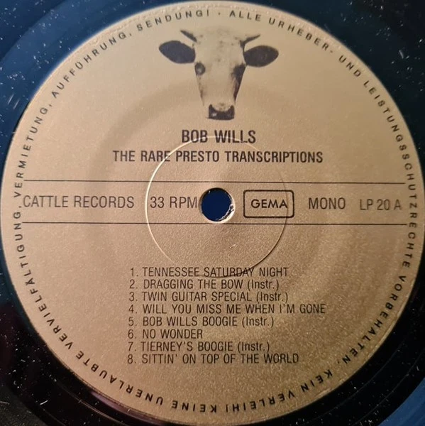 Bob Wills - The Rare Presto Transcriptions Vinyl LP (LP Record, Compilation, ... - Image 3 of 4