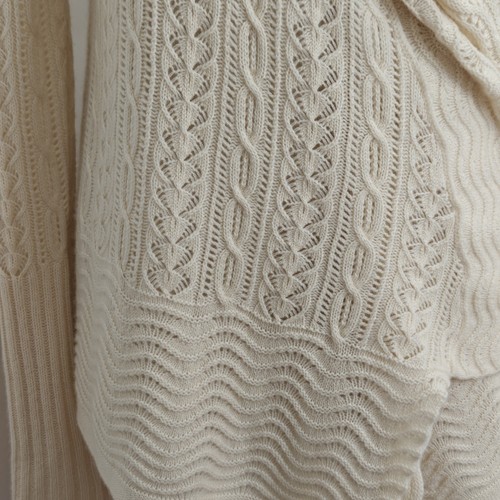 Calypso St Barth Cashmere Open Front Cardigan Sweater Size Smaill Pointelle Soft - Picture 4 of 10