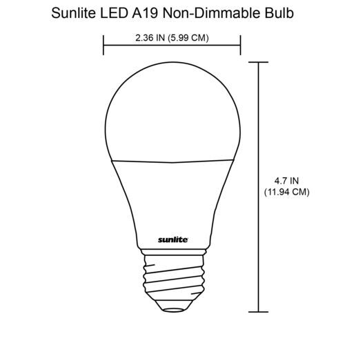 Sunlite LED A19 Bulbs Non-Dimmable, 14 Watt, Medium Base, Super White,12- Pack - Picture 4 of 5