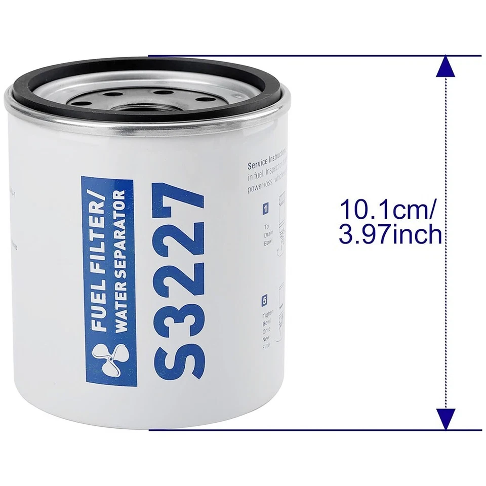 Elemento separador de agua combustible S3227 4 piezas para motor fueraborda marino Mercury Foto 3 de 4