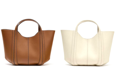 【ZARA】ステッチミニシティバッグ 6332/510/719 Zara Stitched Mini City Bag Ecru 6332/510/719 , Dark Golden