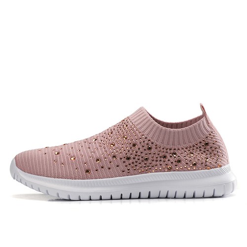 Mujer Brillo Brillante Tenis Damas Informales Sin Cordones Entrenadores Calcetín Zapatos Talla - Imagen 26 de 35