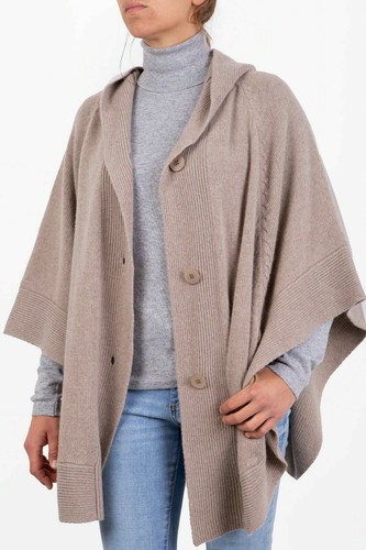 Mantella con cappuccio in misto Cashmere Marenza 100% Italia batik 6 colori - Foto 10 di 27