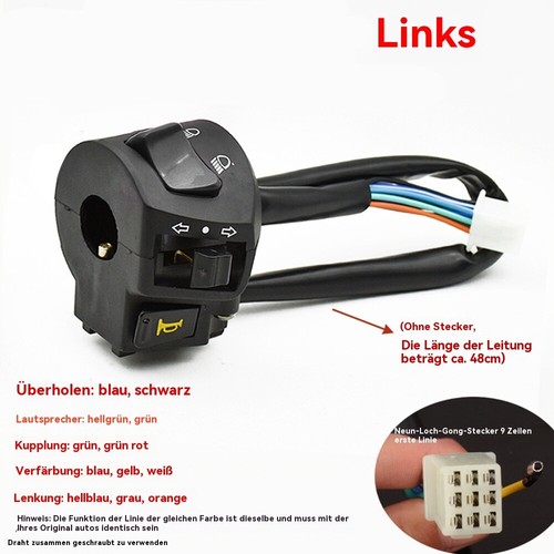 7/8'' 22mm Motorrad Lenker Schalter Hupe Blinker Zünd Startschalter Universal - Bild 5 von 13