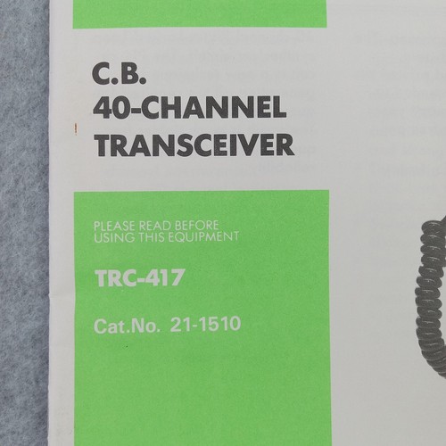 Realistic CB Transceiver Owner Manual TRC-417 21-1510 Radio Vintage Original - Picture 3 of 9