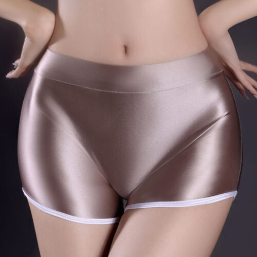 Damen ölglänzend glänzend Sportunterwäsche Boyshorts Stretch Boxershorts Höschen - Bild 31 von 33