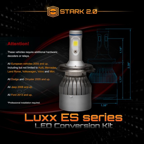 1x 40W 4500LM LED Motorcycle Headlight Dual Hi Lo Kit 6000K White - H4 9003 (B) - Foto 5 di 8