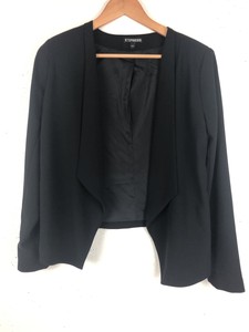 Express-Womens-Size-4-Black-Buttonless-Polyester-Jacket